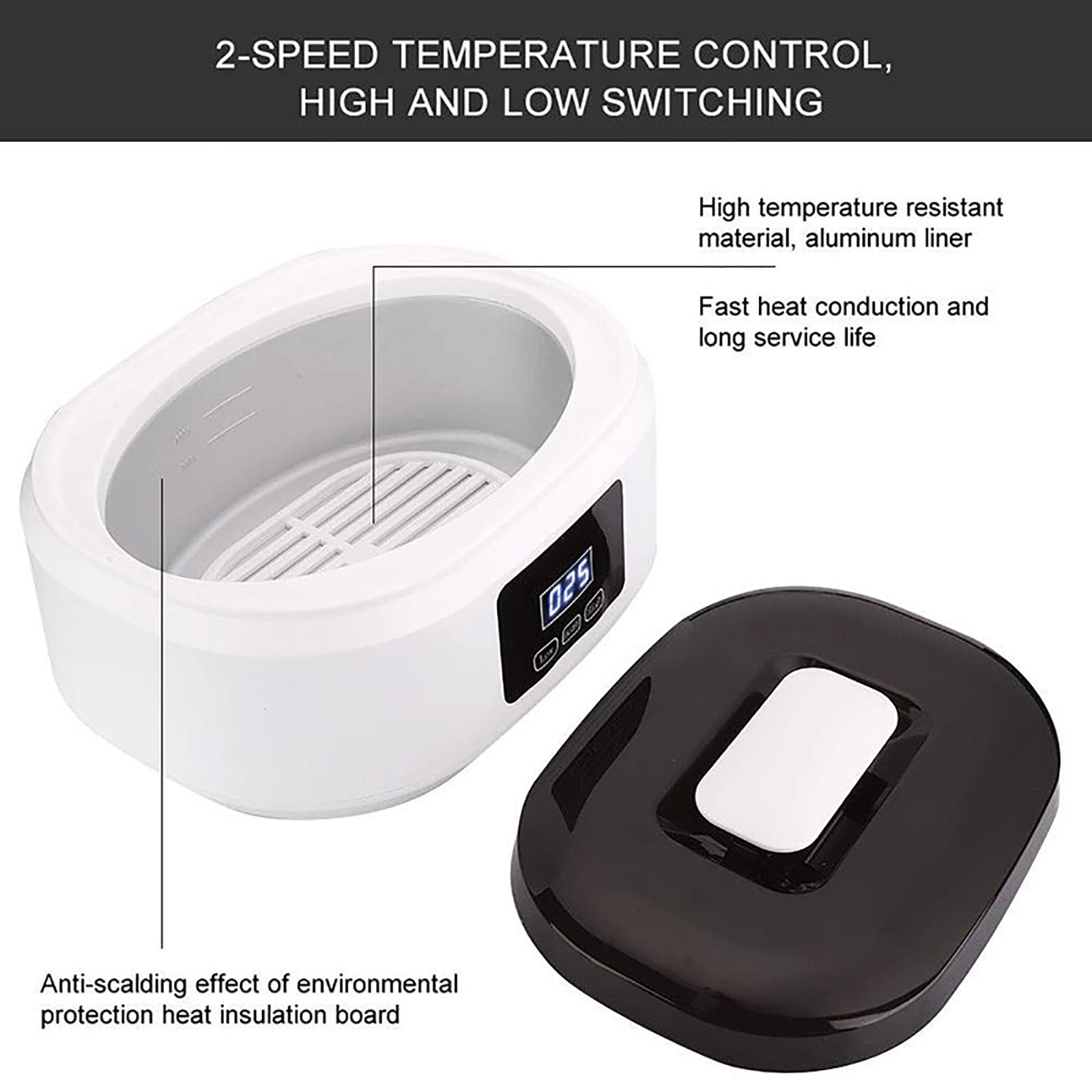 Macchina per la cera di paraffina per mani e piedi, 200 W, riscaldamento rapido, bagno di paraffina per artrite, terapia termica, trattamento con cera calda, 3400 ml, per pelli secche e ruvide