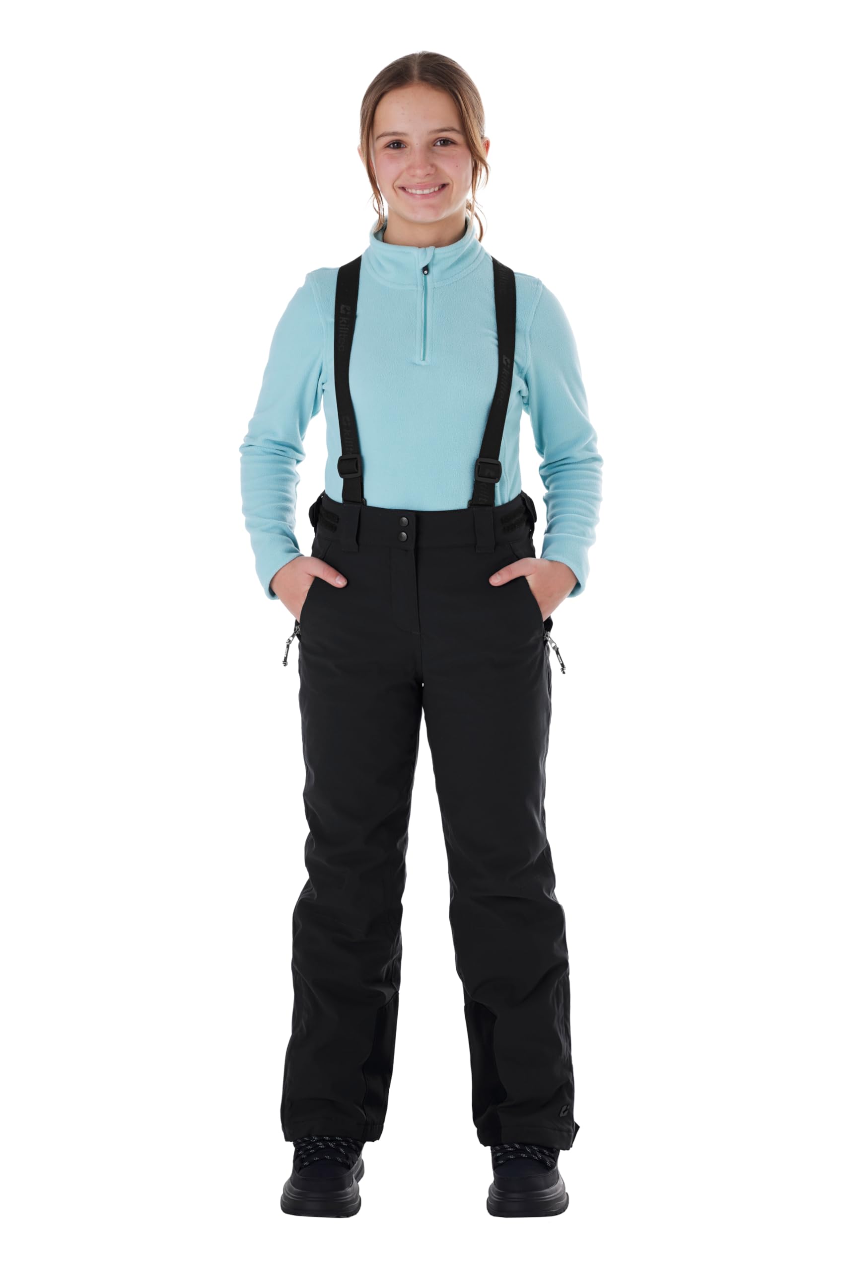 Killtec Mädchen Funktionshose/Skihose mit abzippbaren Latz, Schneefang und Kantenschutz Ksw 77 Grls Ski Pnts