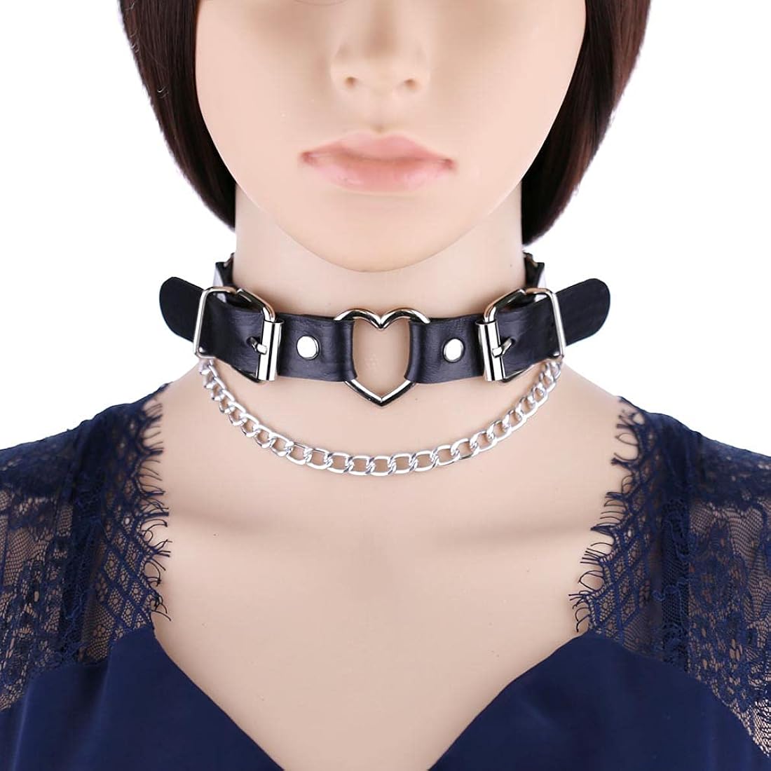 Buy Women Heart Leather Choker Necklace Girls Punk Rock Chain
