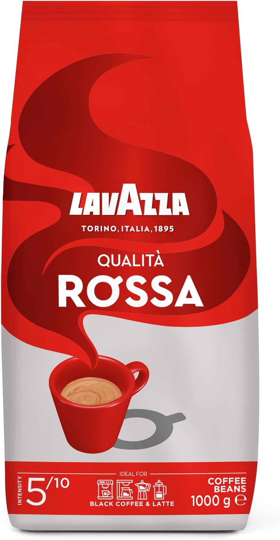 Qualità Rossa Whole Bean Coffee, Medium Roast, 1 Kg