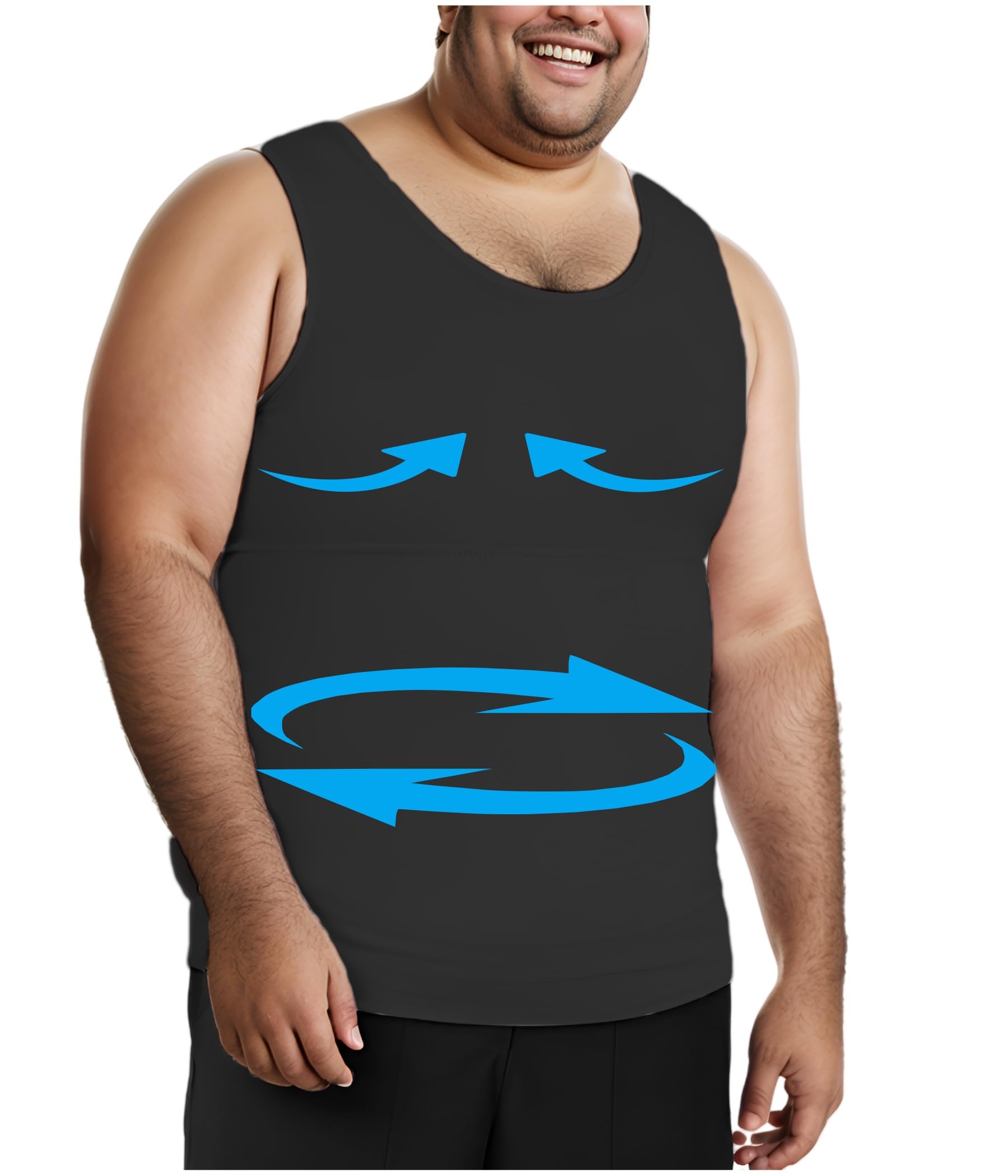 HenicepteMens Compression Shirt,Tummy Control Undershirt,Gynecomastia Compression Tank Top Slimming Body Shaper Vest