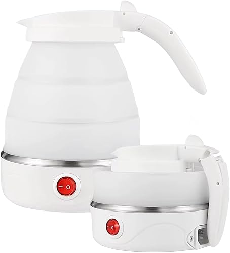 Hervidor eléctrico plegable de viaje, mini caldera de agua plegable portátil con apagado automático, compacta y ligera para viajes, camping, oficina