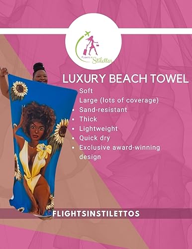 Miniatura 8 de Reality Star - Toalla de playa de microfibra de lujo para viajes, natación, cabaña, piscina, baño, resistente a la arena, tamaño grande, 62 x 31