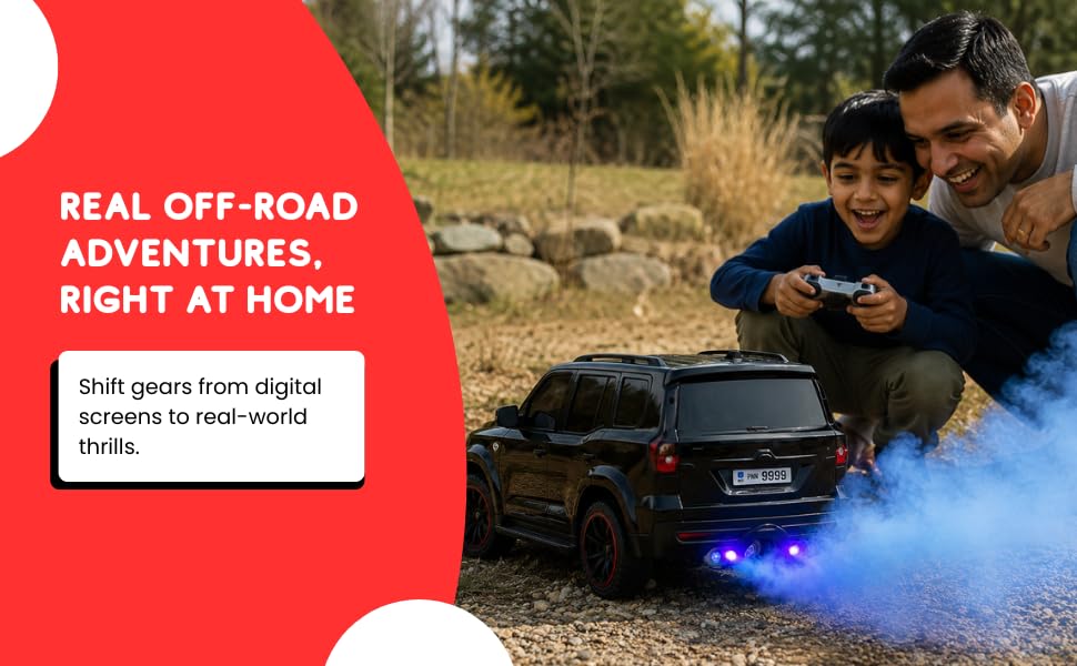 Image of Scorpio-N RC Police SUV Car Toy (Plastic) 1:18 Scale with Smoke Function, LED Headlights, Police Siren, 2.4GHz Remote, 1:18 Scale, Type-C Rechargeable, for Kids 4 Years and Above