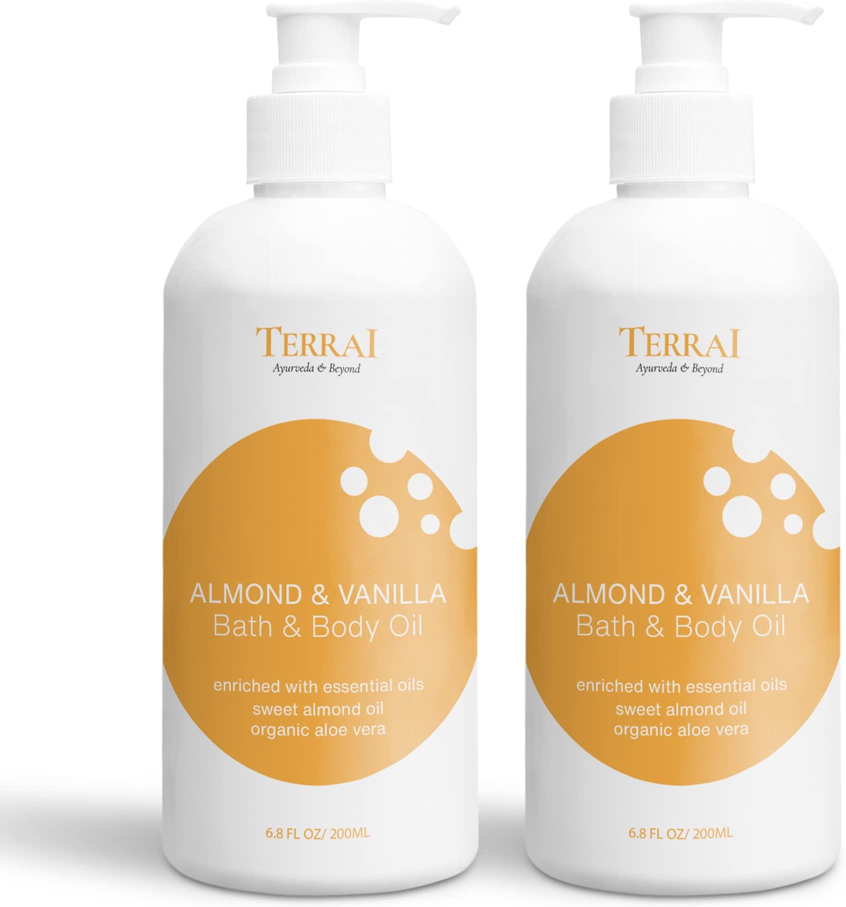 Moisturising After Bath & Body Oil | Rich Almond Oil, Vanilla Oil, Jojoba Oil & Avocado Oil | Body Massage Oil | Non-Sticky and Fast Absorbing | Long Lasting Vaniila Fragrance | All Skin Types, 200ml (Pack of 2)