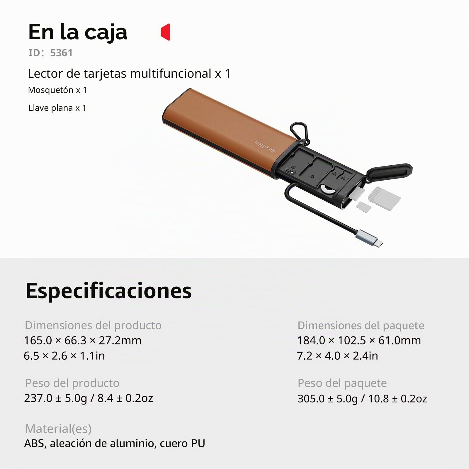 SMALLRIG Lector de tarjetas multifunción (A) 5361