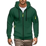 Hoodies for Men Full Zip Mens Hoodies Fleece Casual Drawstring Long Sleeve Sweatshirts Sports Hooded Jacket