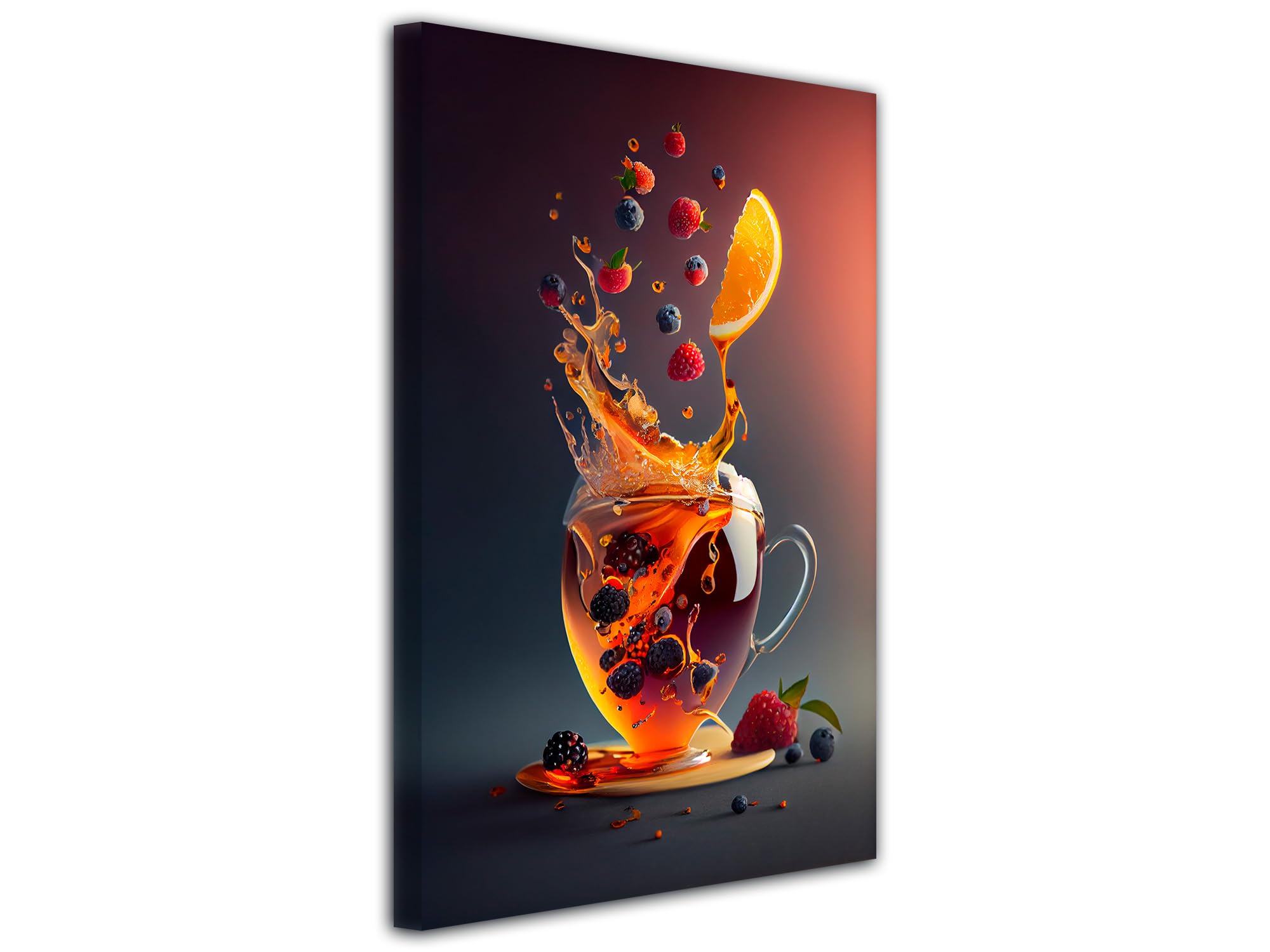 DECLINA Leinwandbild 'Cocktail Mit Früchten' – Kunstdruck 80x50 Cm, Moderne Wanddekoration