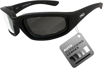 Global Vision Kickback Auto-Darkening Photochromic Bifocal Safety Glasses Clear to Smoke, Padded Frame, ANSI Z87.1 Certified