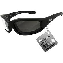 Global Vision Kickback Z Photochromic Bifocal Padded Riding Glasses Clear to Smoke Lens ANSI Z87.1