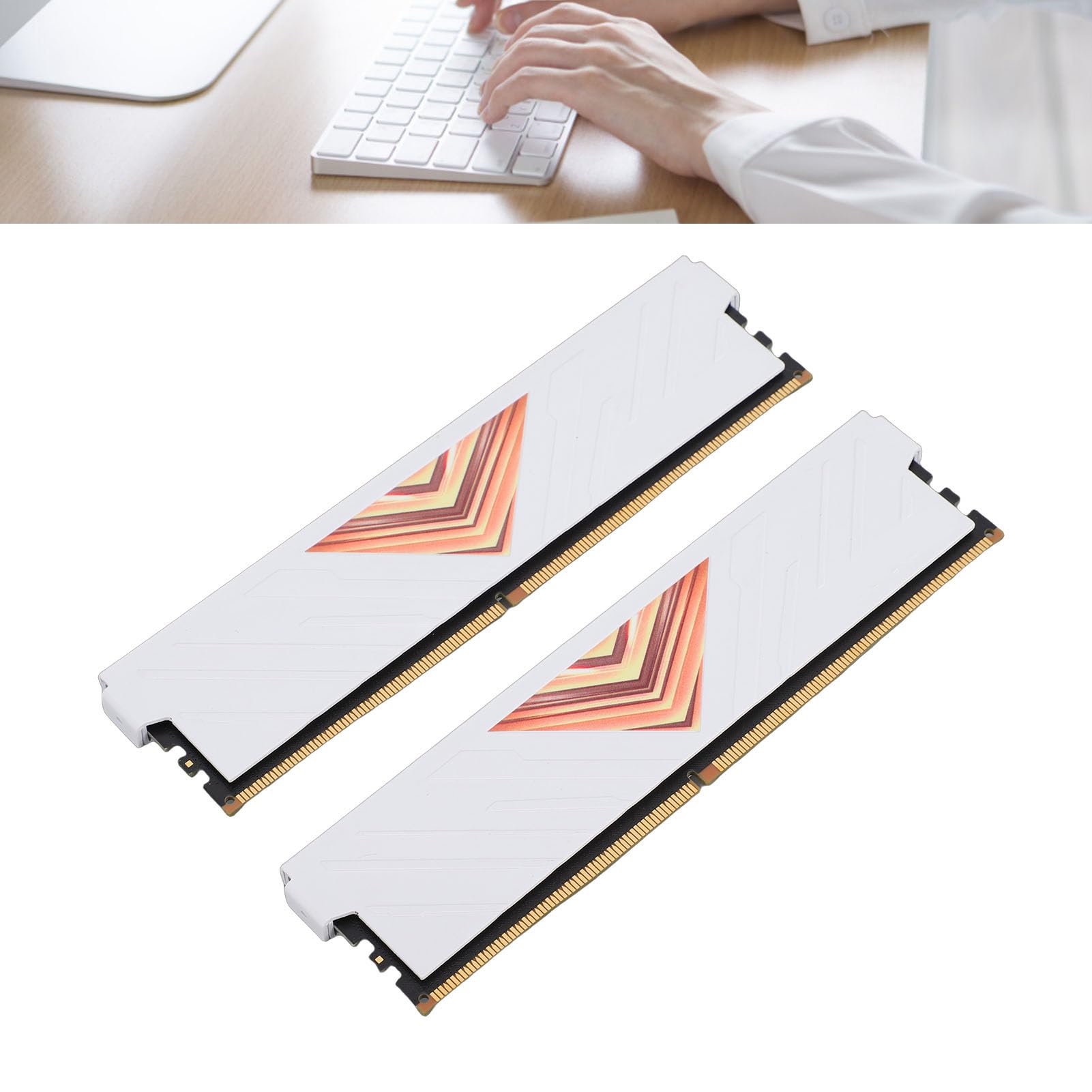 DDR4 RAM 8 GB 3600 MHz Moduł Pamięci Stacjonarnej z Rozpraszaniem Ciepła na Komputer do Gier Stop Aluminium 2 szt. (WHITE)