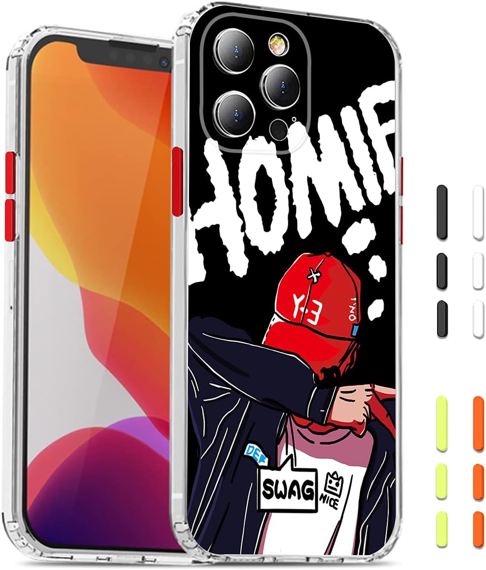 最新バージョン Iphone13 Pro Max 用ケース 6 7インチ 薄型 軽量 韓国 可愛い ストリートファッションスタイル 黄変防止 耐衝撃 Qi急速充電対応 衝撃吸収保護ケース 完全保護 ケース 信憑 4色のコンビネーションボタン付き 6 7 フィット感 インチ アイフォン13 用 指紋