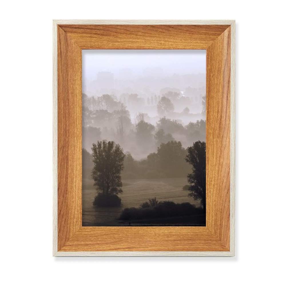Cadre de photo en bois de qualité supérieure tableau art peinture forêt brumeuse