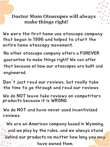 Miniatura 8 de Otoscopio de 5 generación Dr Mom LED Pro, otoscopio de tamaño completo con nuestro mayor diámetro óptico, lente de vidrio, incluye pilas,