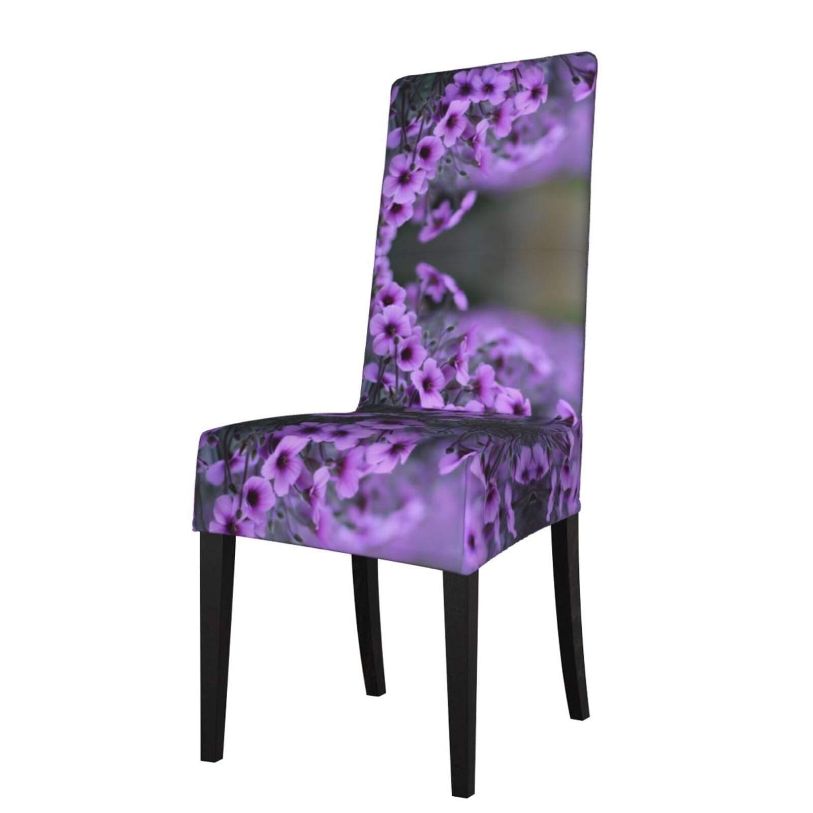 YYHHAOFA Lavender bouquet Prints Dining Chair Throws - Stretchable Polyester-Spandex Slipcovers for Refreshing Your Dining Room Decor