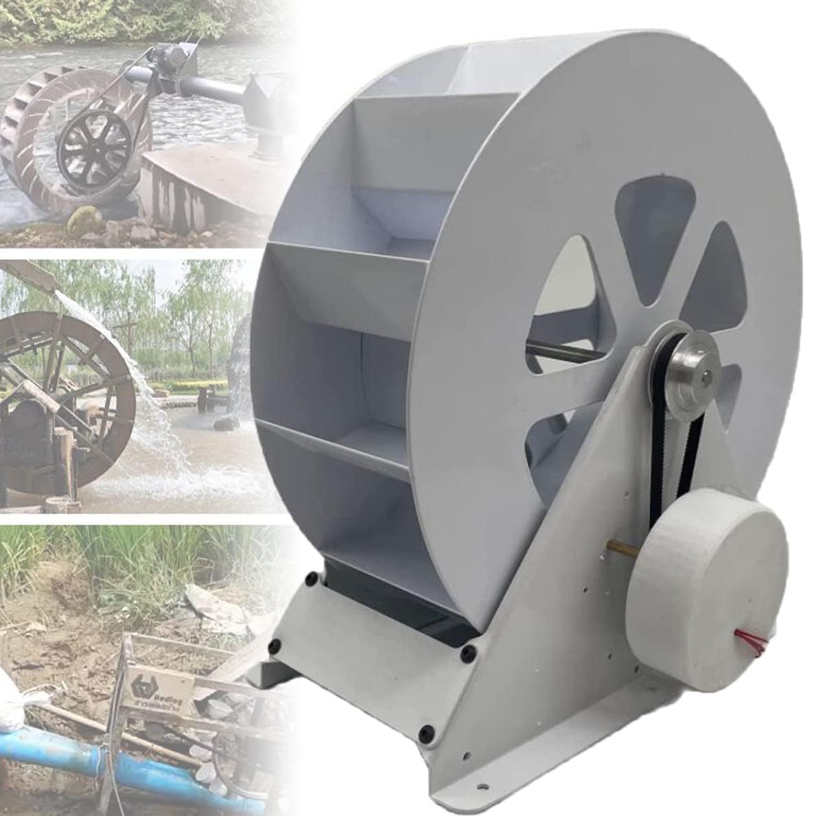 Generador de turbina de agua portátil, kit hidroeléctrico de flujo con funcionamiento silencioso para arroyos y ríos fuera de la red