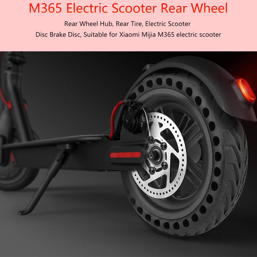 Ruedas de reemplazo de scooter eléctrico, scooter eléctrico scooter de panal explosión neumático protegido de explosión trasero + cubo de rueda traser