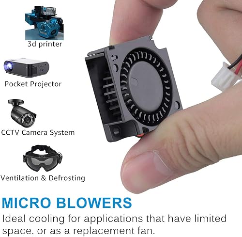 Miniatura 2 de Gdstime 1.181 in x 1.181 in x 0.394 in 12V Mini ventilador de enfriamiento sin escobillas doble rodamiento de bolas