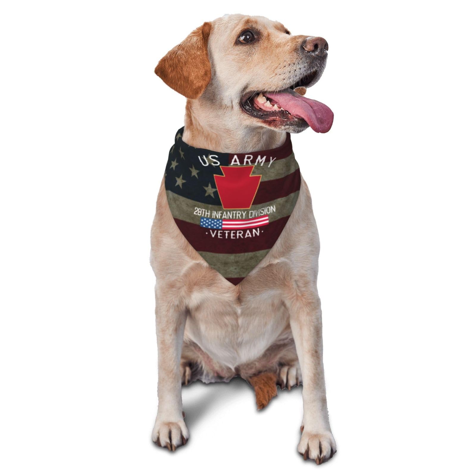 US Army 28th Infantry Division Veteran Dog Scarf Pet Bandana Cat Pet Bibs