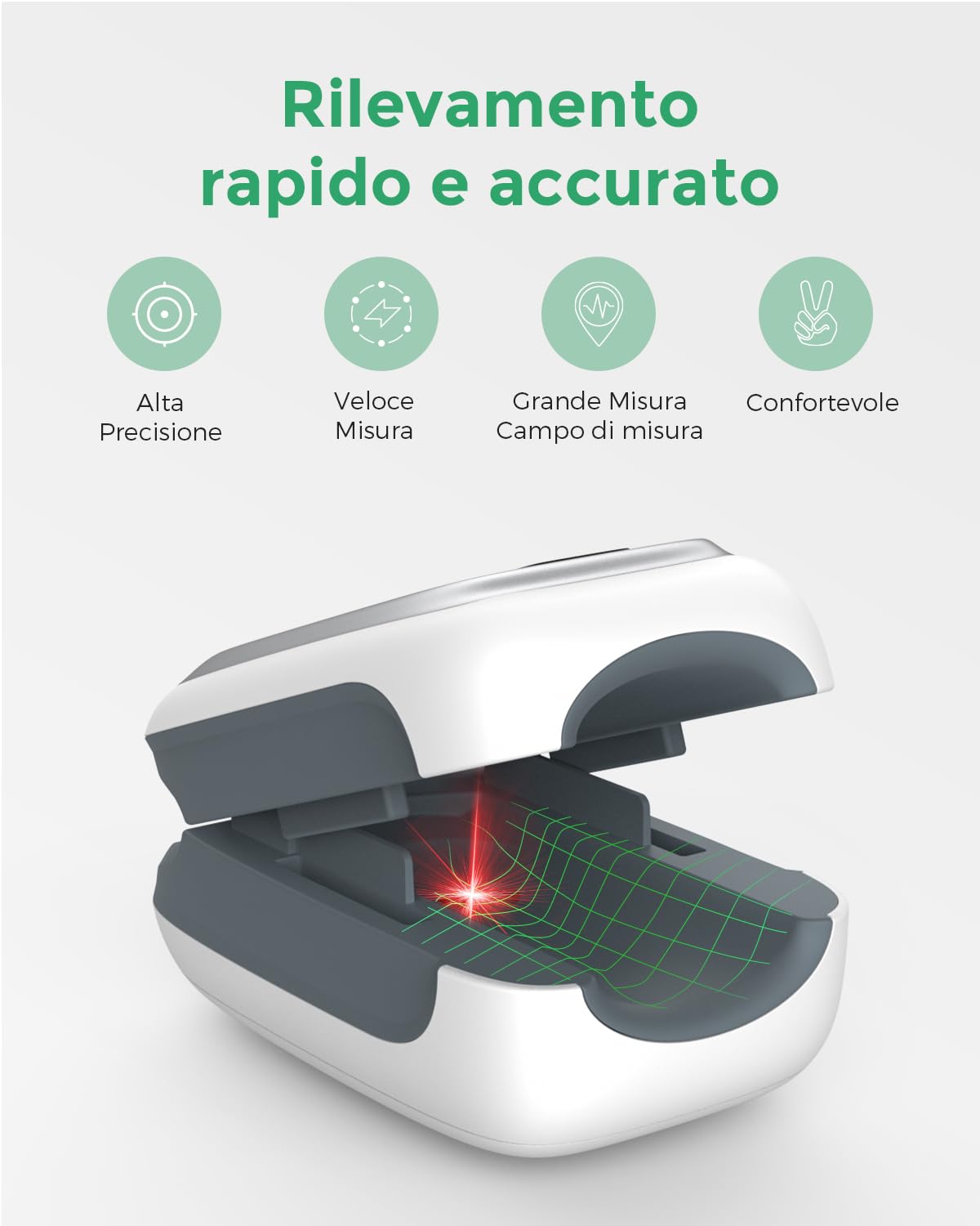 ViATOM Oxymetre de Doigt portable, Oxymetre de Pouls Professionnel, mesure de la saturation en oxygène (SpO₂), de la fréquence cardiaque (pouls) et de l'indice de perfusion (PI)