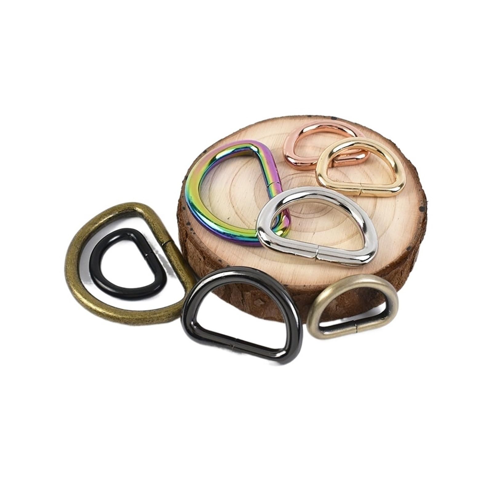 Wytrzymały szekla D, 10 sztuk 20/25/32/38mm D Ring metalowe klamry do parcianej torby pasek regulator klamra obroża dla psa zatrzaski DIY akcesoria sprzętowe(Gunblack,25mm)