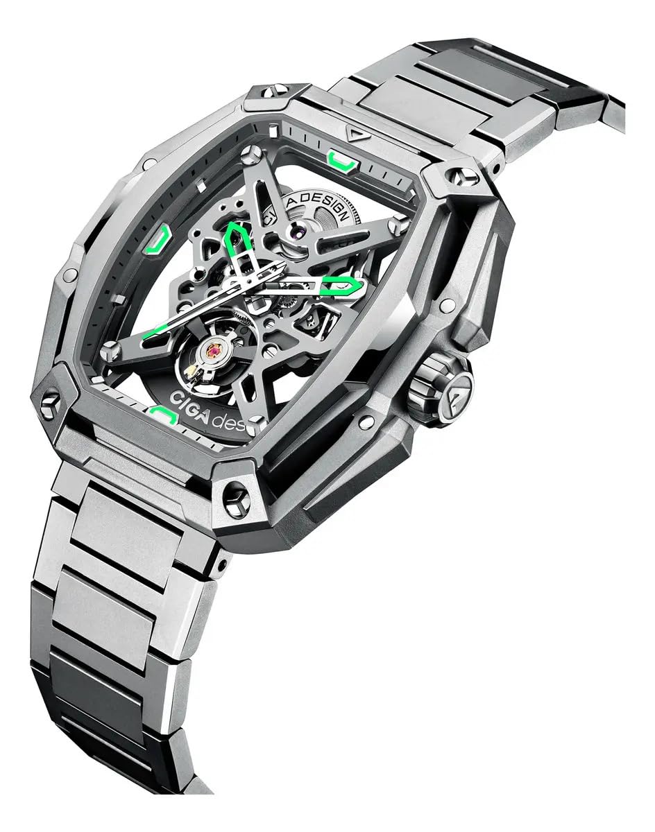 CIGA Design Z Series Hunter Automatico Acciaio Scheletrato Tonneau Zaffiro Orologio Uomo
