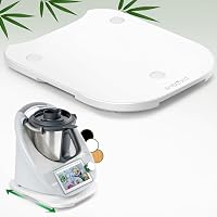 Placă glisantă ANBOXIT pentru Thermomix TM6/TM5, accesoriu de bucătărie din bambus cu role, alb 1