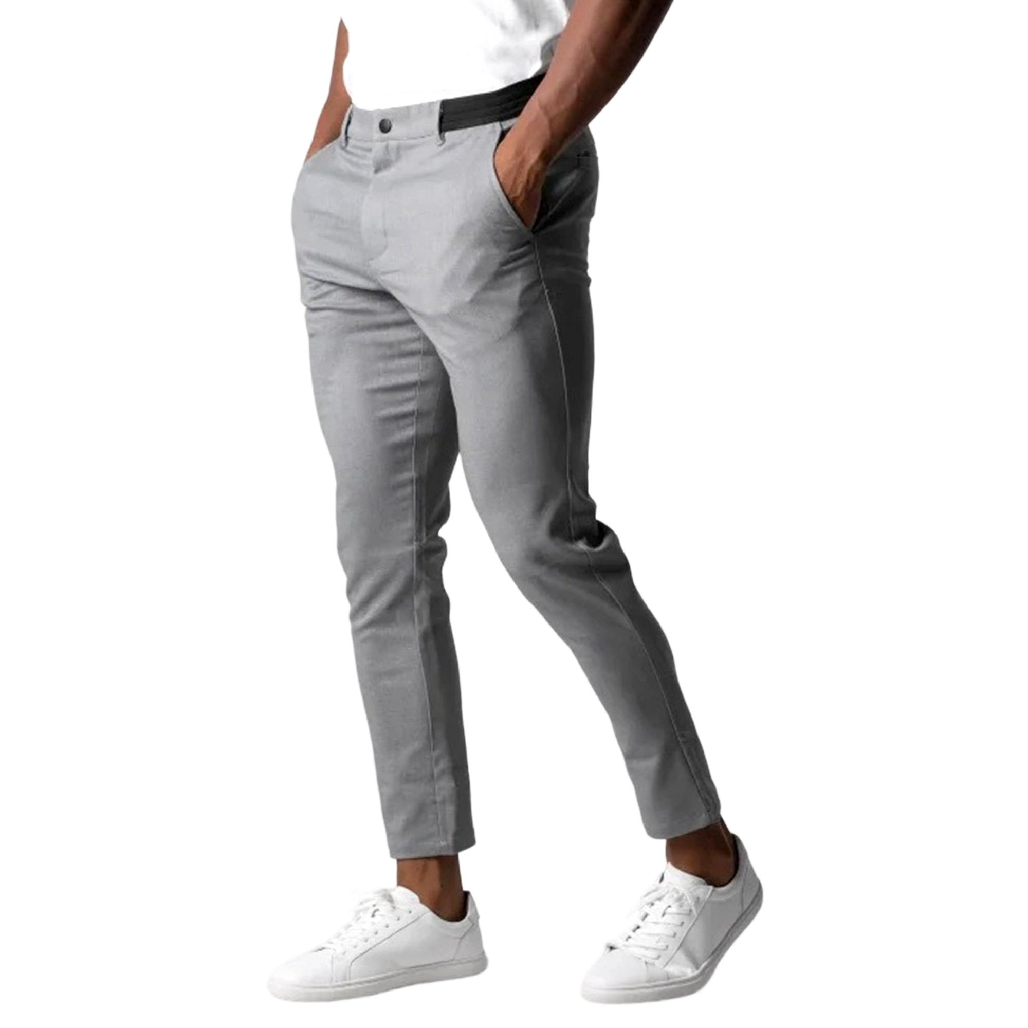 Pantalon chino pour homme coupe ajustée extensible et jambe fuselée active - 8