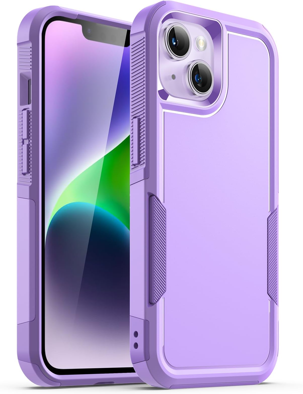 JETech Case for iPhone 14 6.1-Inch, Heavy Duty Dual-Layer Rugged Protection, Shockproof Protective Tough Phone Cover with Matte Back (Light Purple)