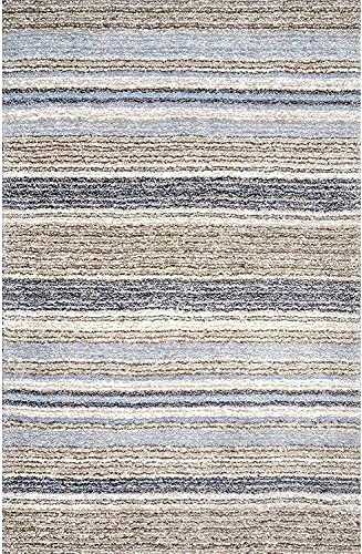 Image of Classie Ombre Pattern Rectangular Shag Area Rug,9X12 Feet,Denim,Multicolor