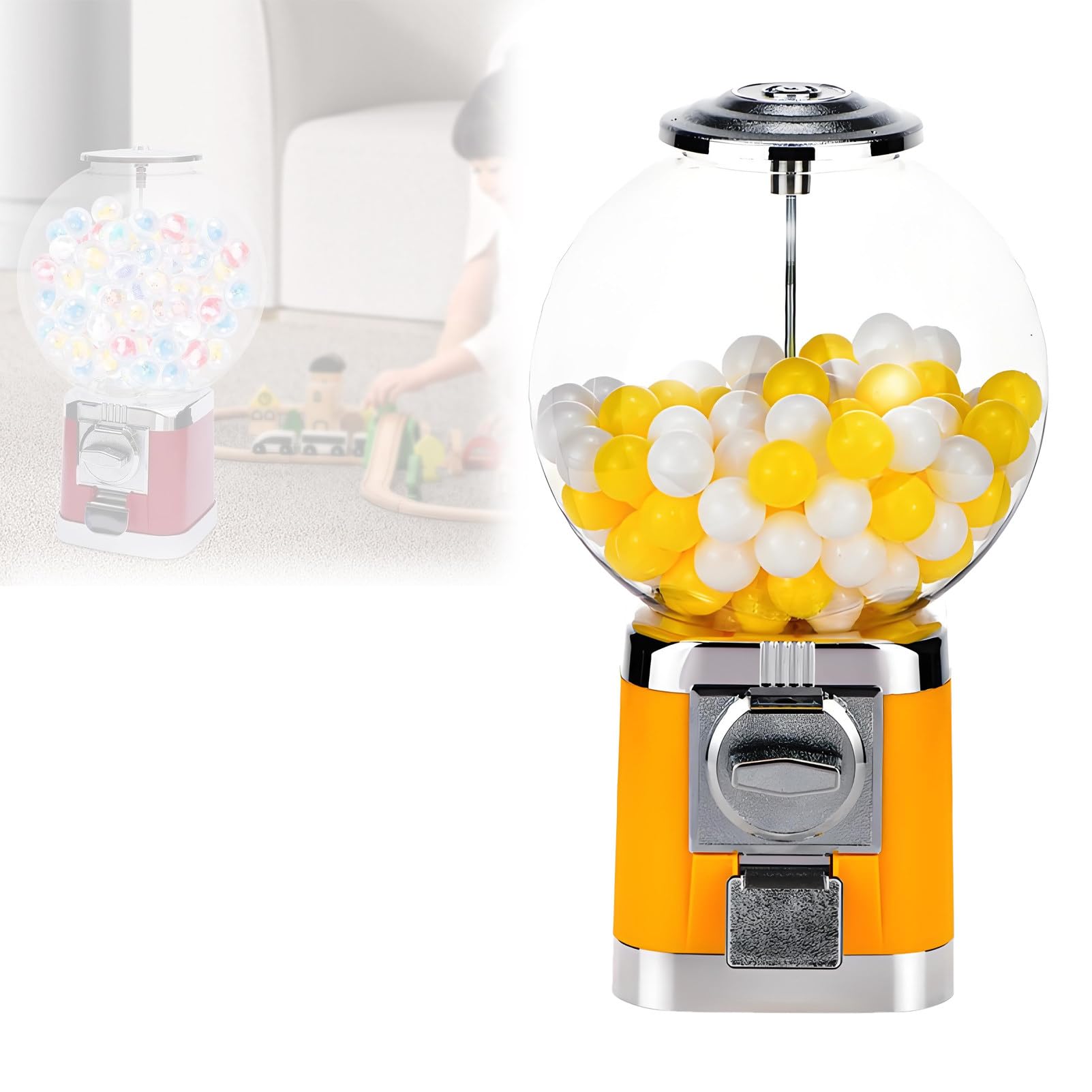 Distributore automatico della capsula della bolla con chiave, erogatore di giocattoli alla rinfusa per gallerie, centri commerciali, punti vendita, bianco