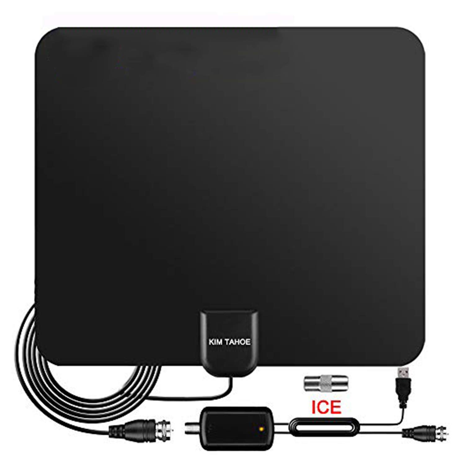 TV Aerial, 2021 Newest Indoor TV Aerial for Digital Freeview 4K 1080P HD VHF UHF for Local Channels 100+ Miles Range with Signal Amplifier Support TV