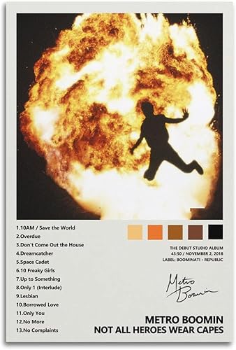 Metro Boomin Not All Heroes Wear Capes - Póster para estética de habitación, pósteres artísticos en lienzo, impresión artística moderna de pared disponible en Yaxa Peru