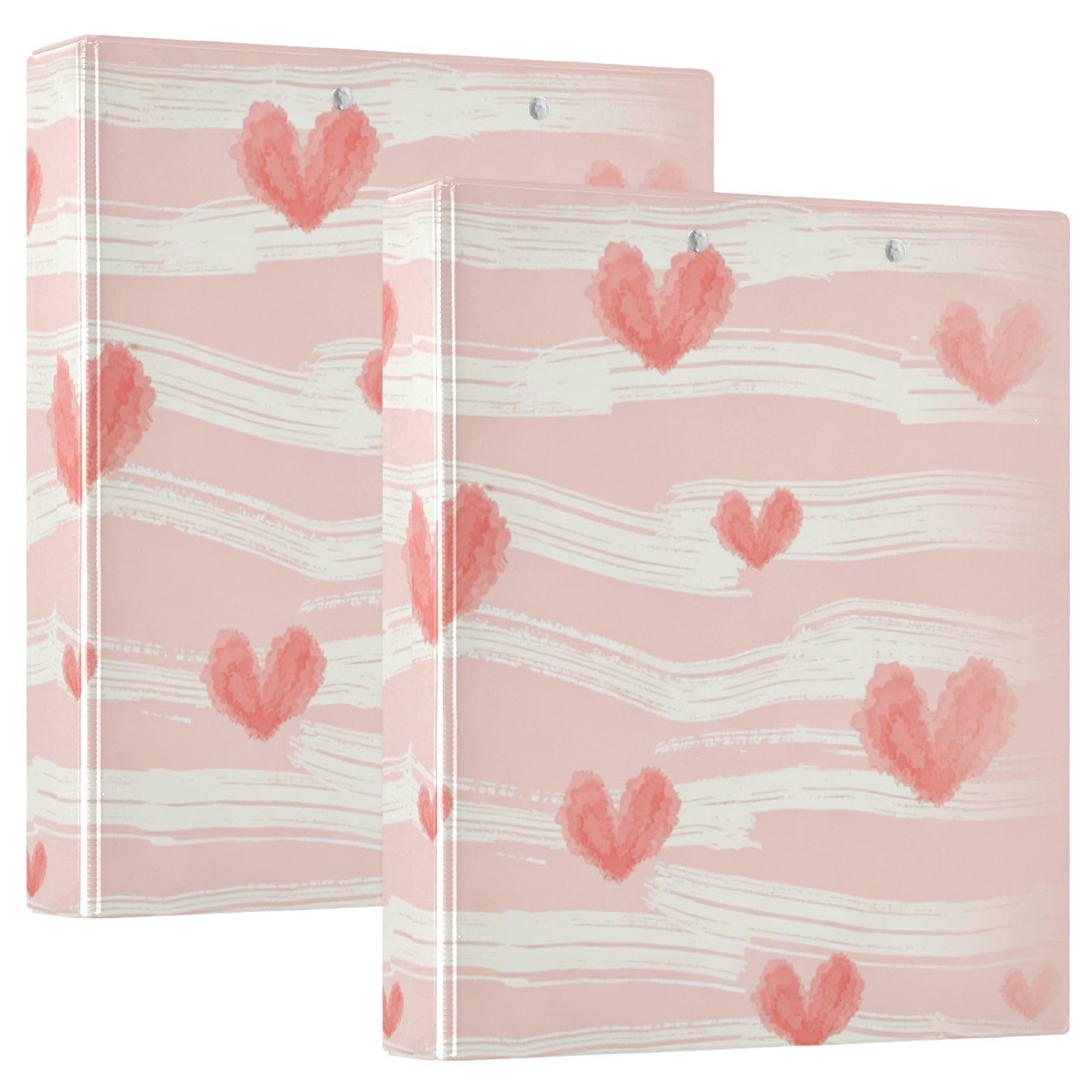 Raccoglitore per quaderni da 1,5", a righe, con cuori rossi