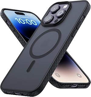 Lamicall iPhone 14 Pro Case for Magsafe - Anti-Slip Edge, MIL-Grade Airbag Shockproof Magnetic Skin Friendly Case, Translucent Hard Slim Protective, Anti-Fingerprint Anti-Scratch iPhone 14 Pro Cover