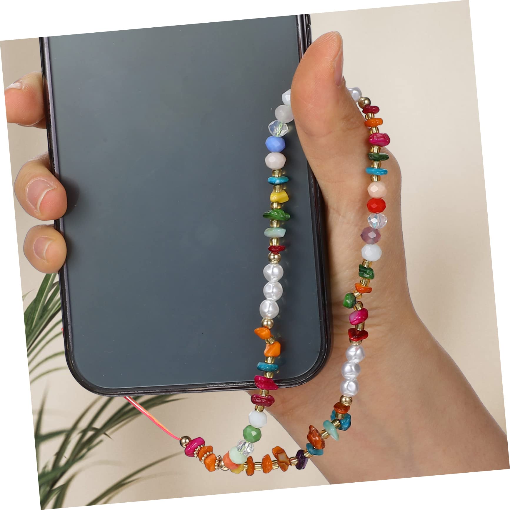SHINEOFI Cadenas De Teléfono Con Cuentas De Piedras Y Perlas Artificiales De Correas Decorativas Para Móviles Lanyards Pérdida Accesorios De Para Teléfonos
