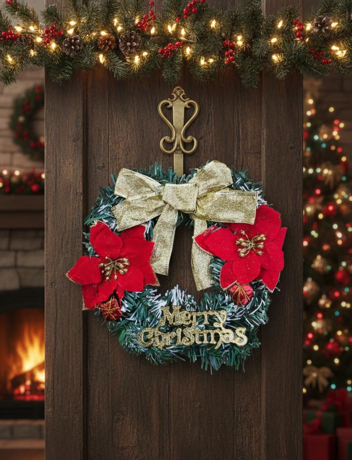 Image of Designer Christmas Wreath /Wall Hanging /Decoration for Xmas Party /Christmas Decorations for Home /Gifts /Wreath | PoPo Toys | 20 Cm