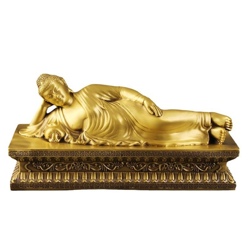 Posąg Buddy do wnętrz Dom Salon Mosiężny Śpiący Budda Ozdoby Zen Medytacja Kult Dekoracje Biuro Rzemiosło medytacyjne Statuetka Buddy Rzeźba