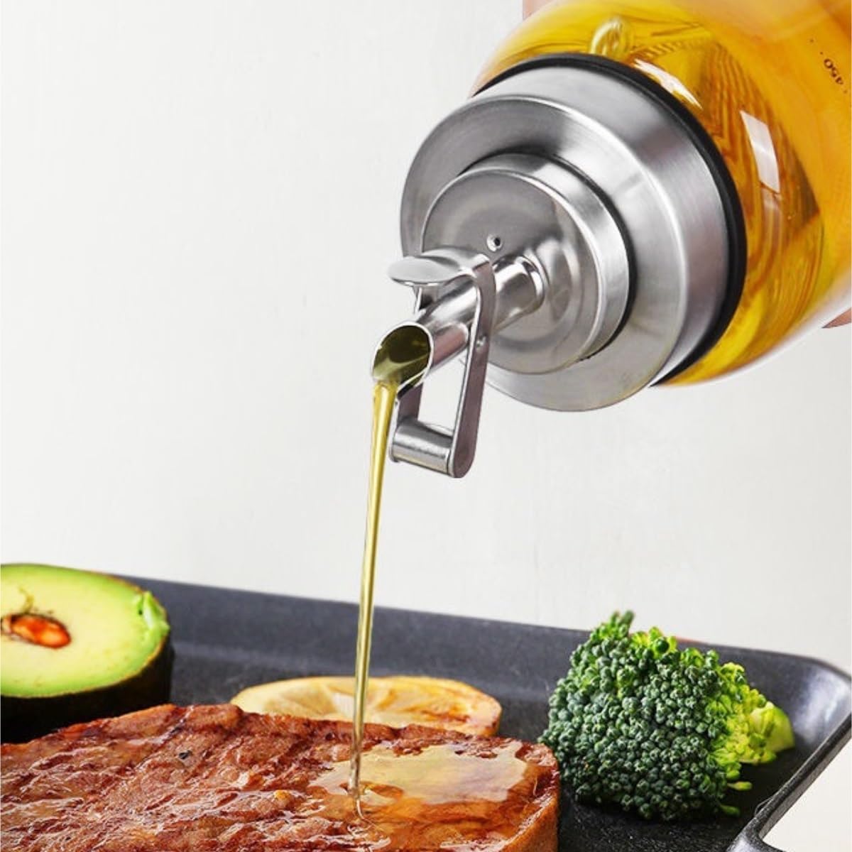 Dispensador De Aceite Vinagrera Olla De Aceite Y Vinagre De Cocina De Apertura Y Cierre Automáticos Sin Colgar El Aceite Biberon Cocina