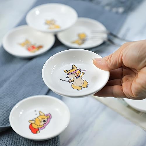 Miniatura 10 de SOCOSY Super Cute Funny Cat Butts - Plato de cerámica para salsas condimentos cuenco de soja platos de aperitivo plato de servir para cocina y hogar