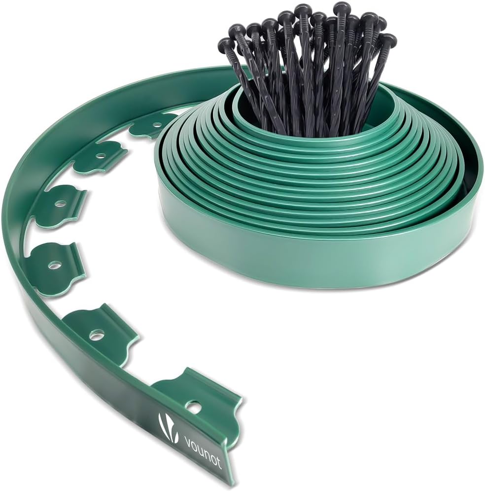 Bordo Per Giardino No Dig 10 M Con 30 Punte – Kit Bordure In Plastica Per Prato E Aiuole – Grigio 5 Cm - 4