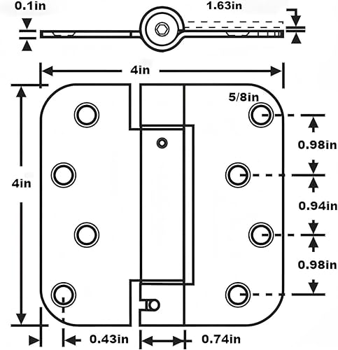 Miniatura 8 de Bisagra de resorte satinadocromo cepillado de 4 pulgadas, bisagras de puerta de cierre automático, bisagra resistente de 4 x 4 pulgadas para puerta,