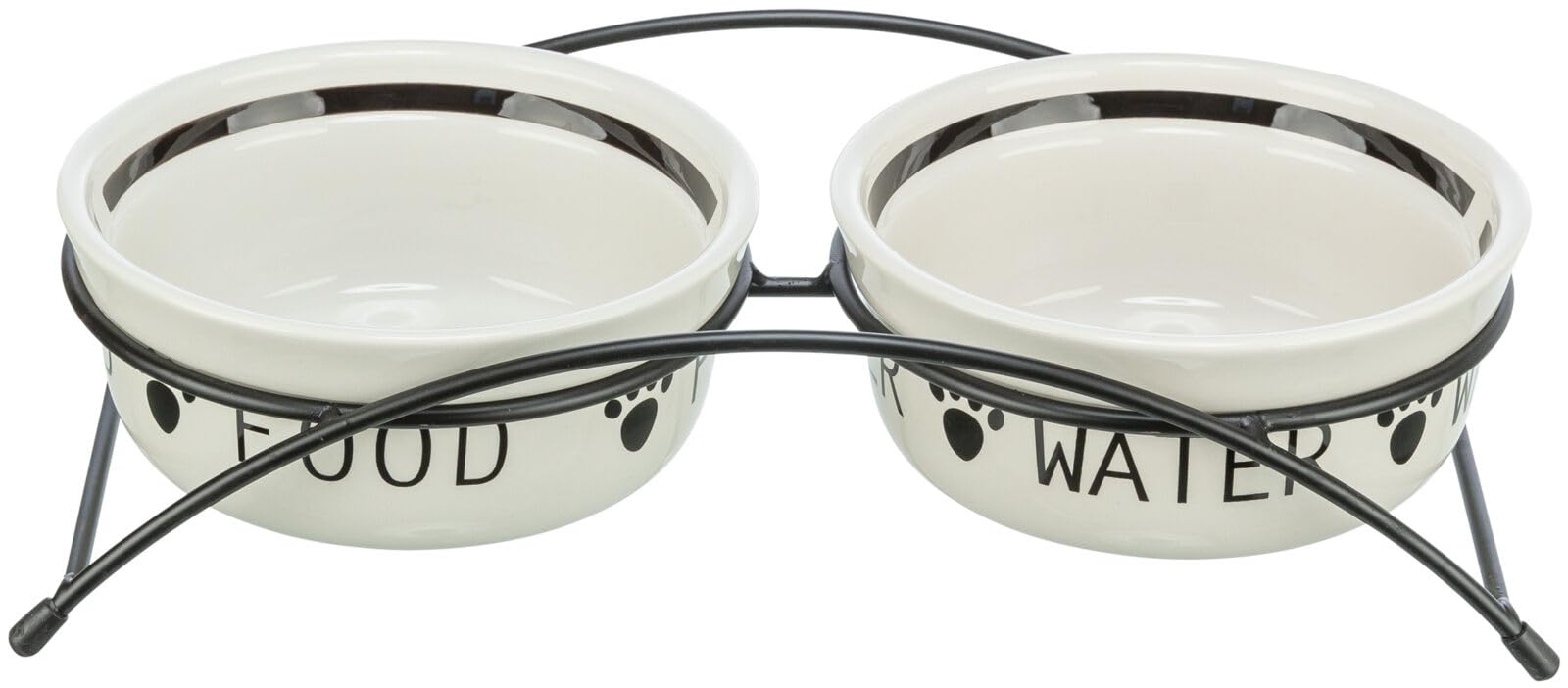 Trixie - Eat-on-Feet / 24643 - Gamelle double - Blanc/noir - 2 x 2,6 l / Diamètre 25 cm