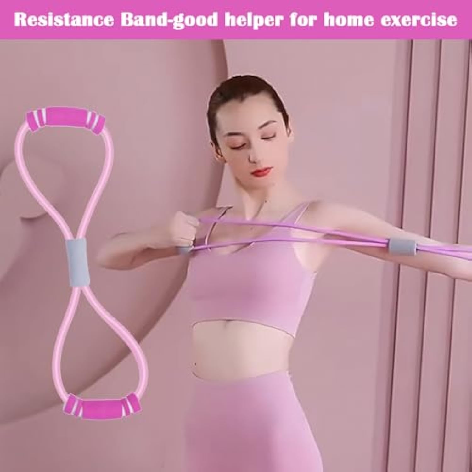 Banda De Resistencia En Forma De 8 Saludea | Para Brazos, Pecho Y Piernas, Con Agarres Antideslizantes, De Látex Duradero, Apta Para Yoga Y Rehabilitación