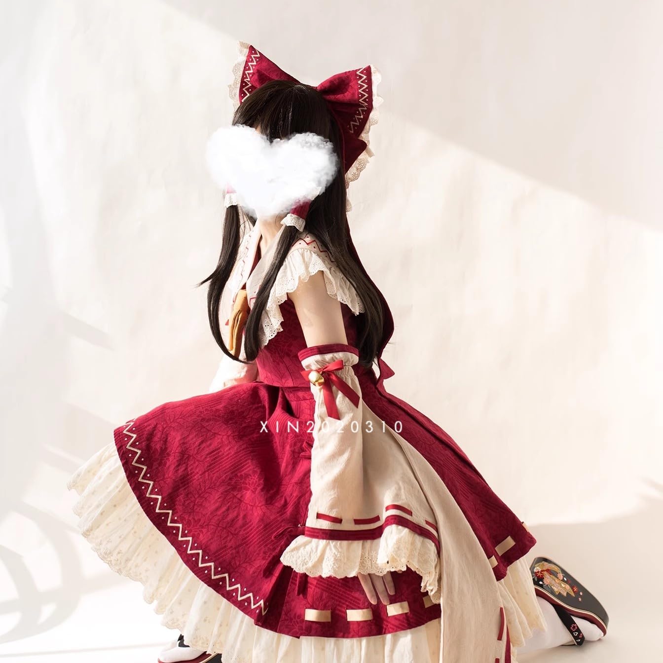 Amazon.co.jp: 【在庫即納】博麗霊夢 コスプレ衣装(ウィッグ 靴別売り