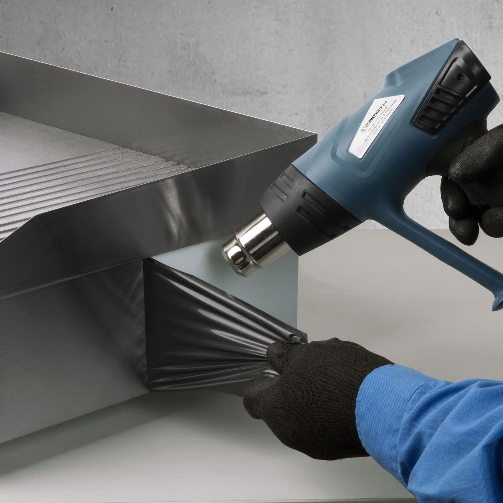 EBERTH Decapador aire caliente Eléctrica 2000W Digital LCD, Temperatura Ajustable 80-600°C Pistola de Calor Empuñadura Antideslizante Ergonómica, Incluye Estuche y Accesorios, 4 Espátulas 4 Boquillas