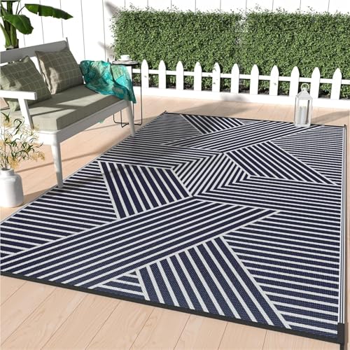bloutnetord Alfombra Grande con diseño gráfico de línea de Verano, de Longitud Completa, for Sala de Estar, Mesa de Centro, Dormitorio, cabecera(SJR-1,140X200CM(4.6X6.6FT)