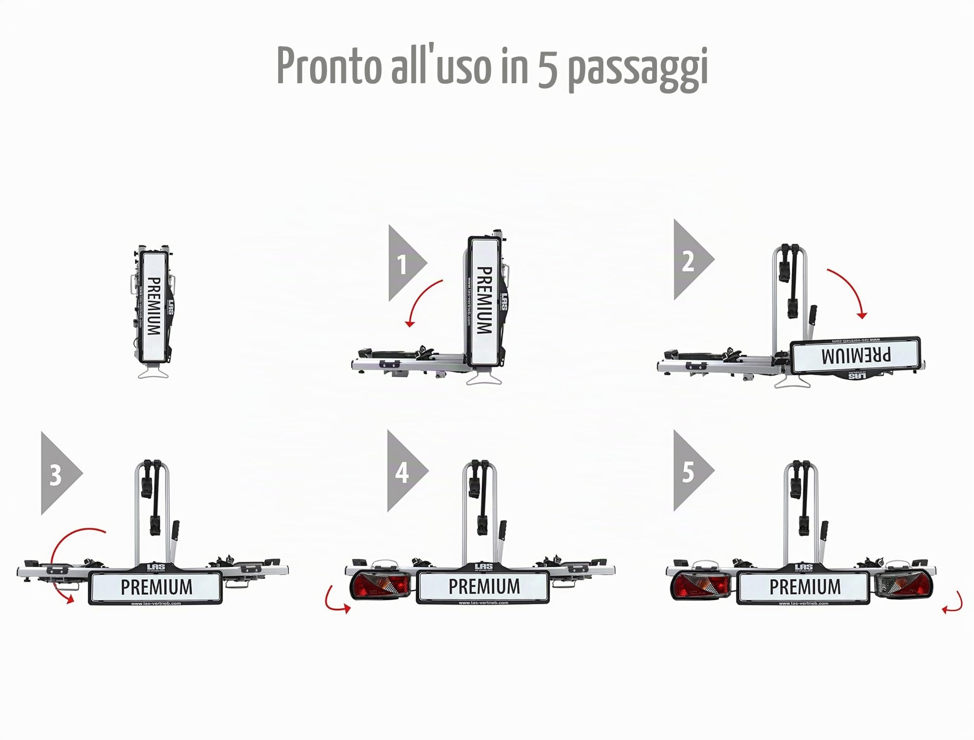 EUFAB 12011LAS Portabici gancio traino