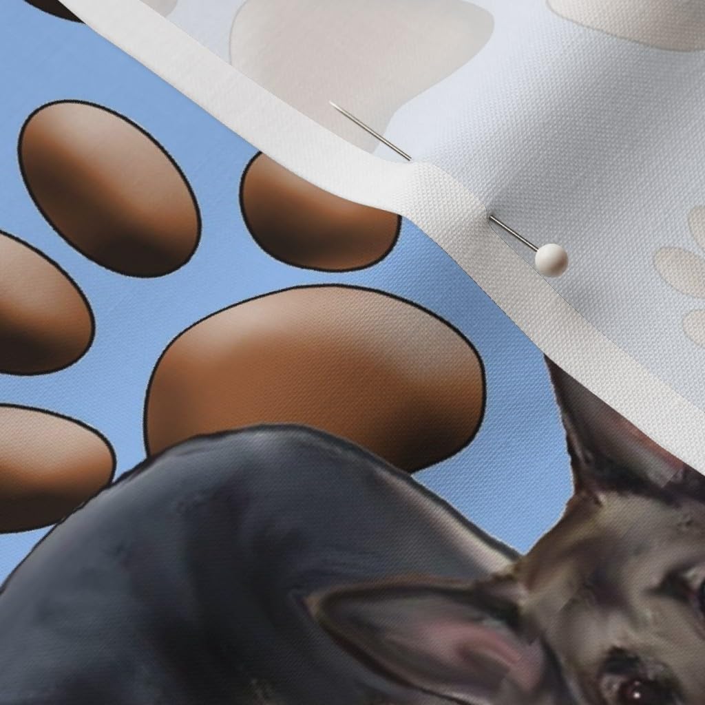 Spoonflower Fabric - German Shepherd Family Blue Dog Pet Printed on Petal Signature Cotton Fabric by The Yard - Sewing Quilting Apparel Crafts Decor