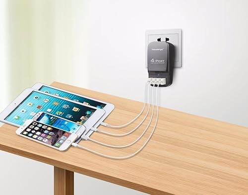 Miniatura 5 de EdisonBright Fenix are-X1 18650/16340 Cargador de batería EB-4U 4 puertos USB estación de carga